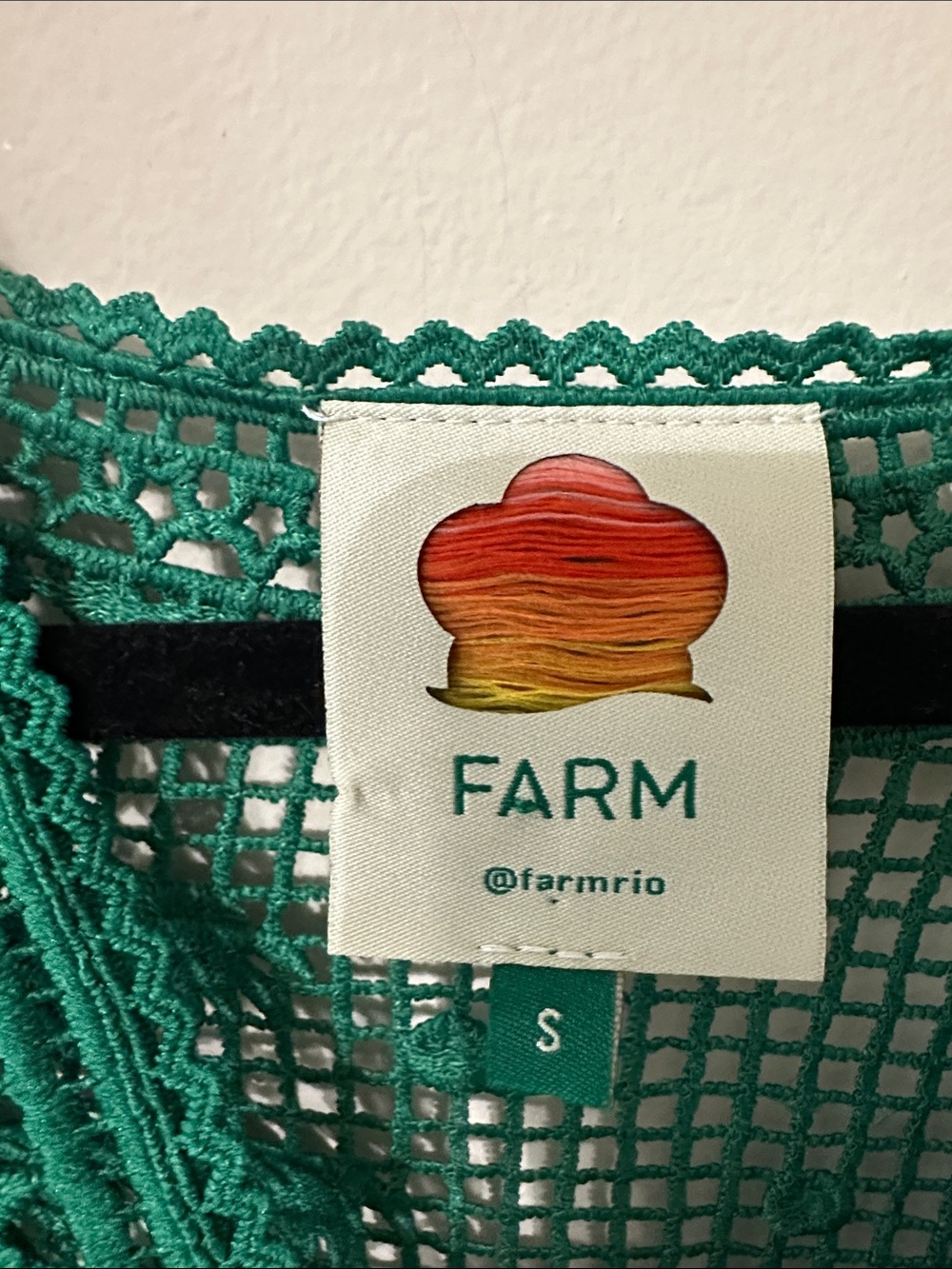 NWOT Farm Rio Green Morada Boa Guipure Dress with Slip Dress Underneath SOLD OUT - Picture 8 of 13